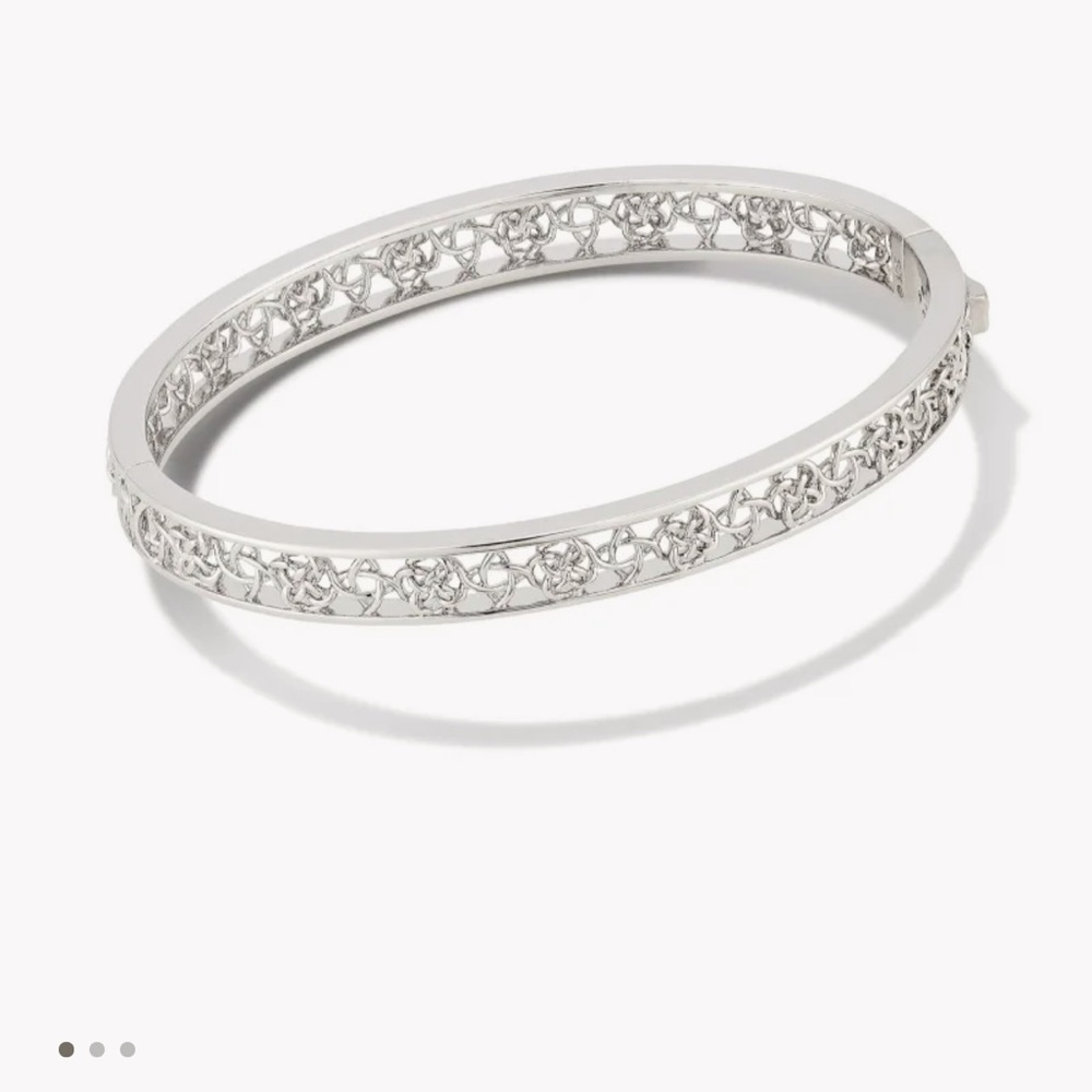 Kendra Scott Bangle bracelet Rhodium Silver NWT Size M/L - Picture 2 of 3